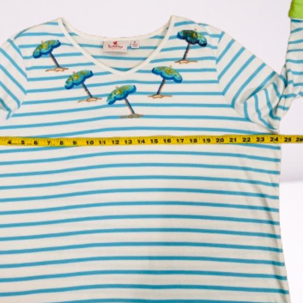 Quacker Factory Sequin Beach Umbrella Striped Top… - image 7